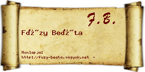 Füzy Beáta névjegykártya