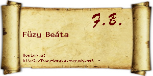 Füzy Beáta névjegykártya
